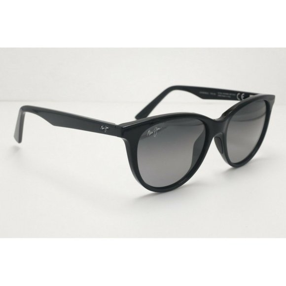 Maui Jim Cathedrals MJ 782-02 Cat Eye Black Polarized Sunglasses Gray Lens (B)